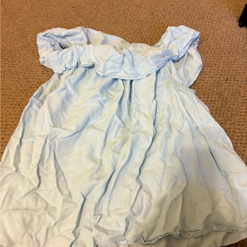 Light Blue Off-Shoulder Blouse